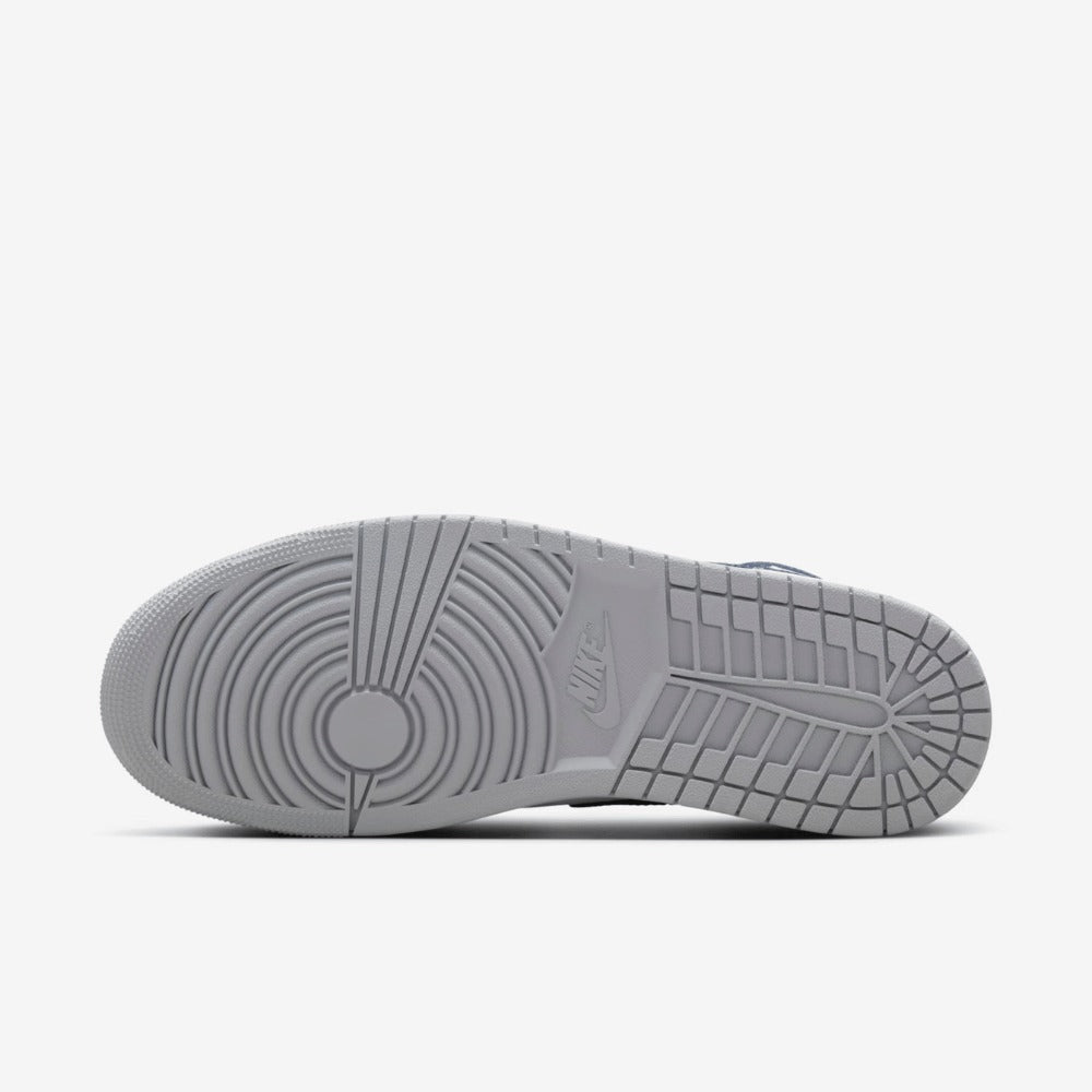 Tênis Air Jordan 1 Mid Wolf Grey Midnight Navy