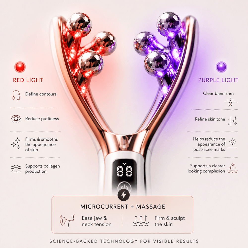 AuraLift™ - Microcurrent & LED Therapy Face Massager